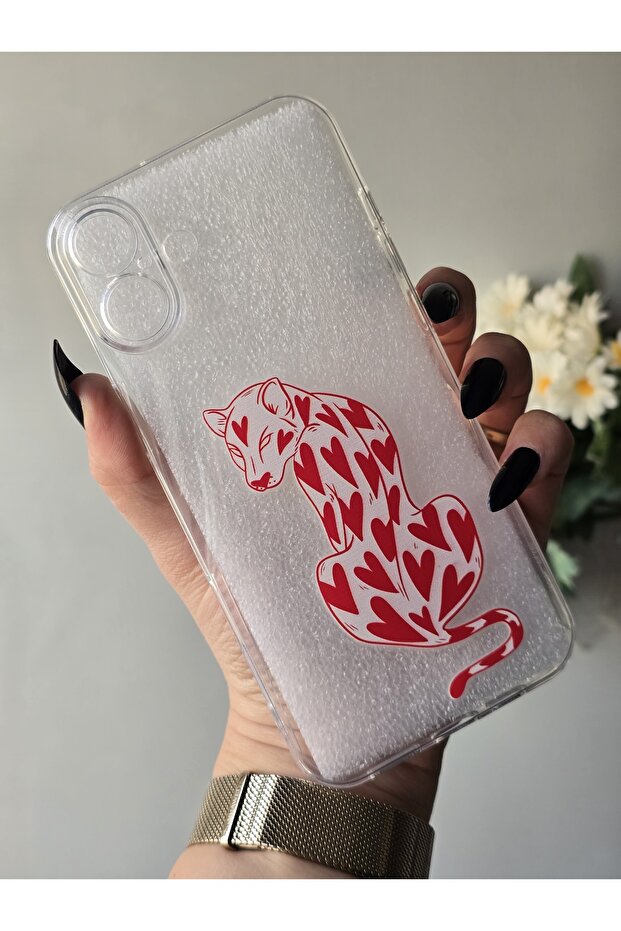 iPhone 16 Plus Compatible Patterned Transparent Phone Case - 3
