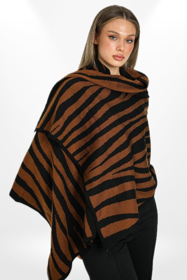 Knitwear Shoulder Shawl Double Sided - Neck Shawl - Special Occasion Shoulder Shawl - Winter Shawl - Tile