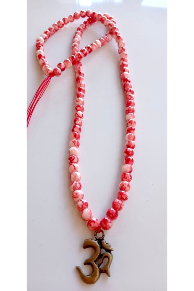 Om 108 Mala Red Necklace