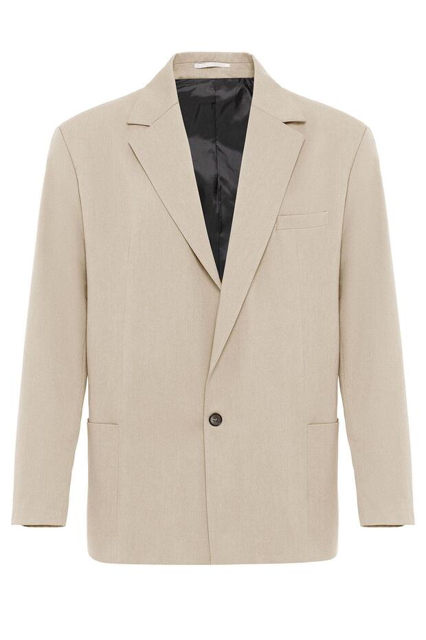 Oversize Blazer Ceket Bej - 4