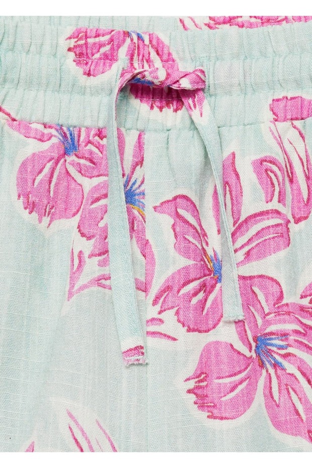 Çiçekli pamuklu şort - 7