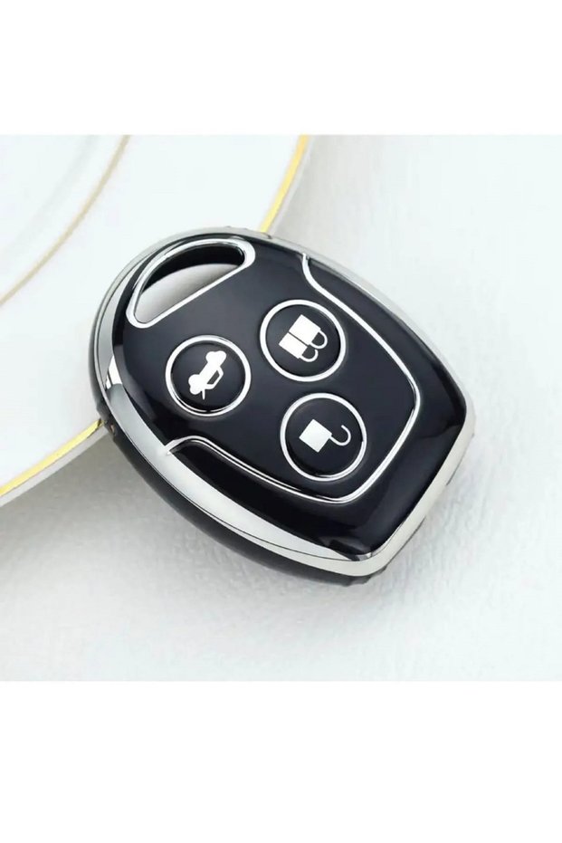 Luxury Ford Fiesta Mondeo Focus Transit Fusion 3 Button Nano Key Case Cover Black Silver Silver Color