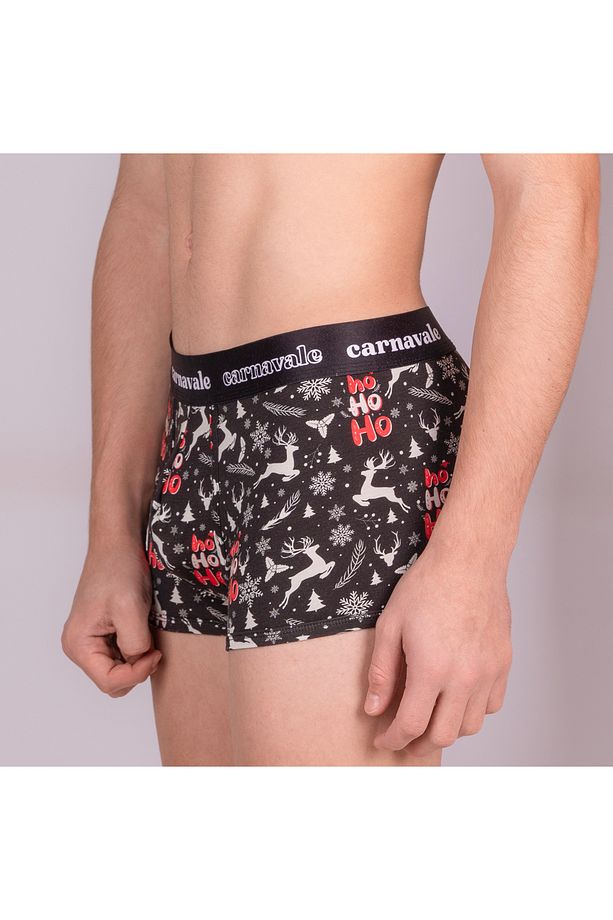 Carnavale Yılbaşı Desenli Siyah Erkek Boxer - 3