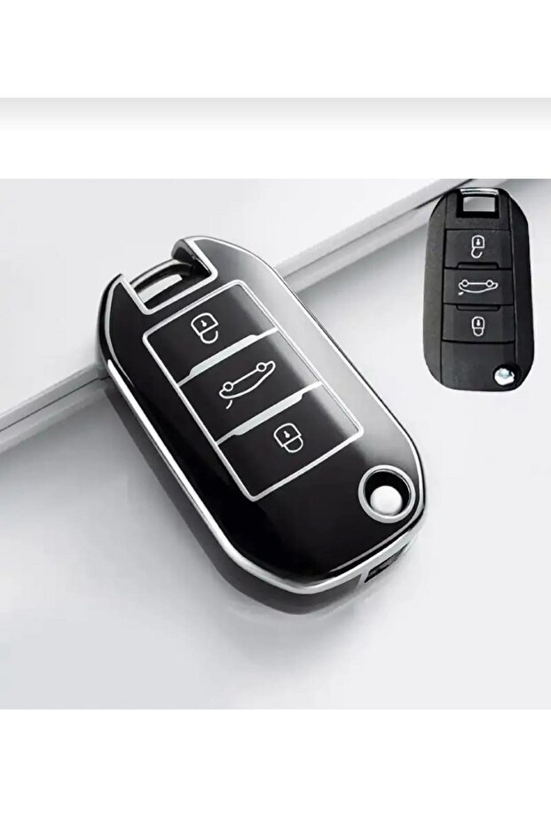 For Peugeot 301 308 208 508 2008 3008 Citroen C3 C4 Opel Combo Nano Flip Key Case Cover Black Silver