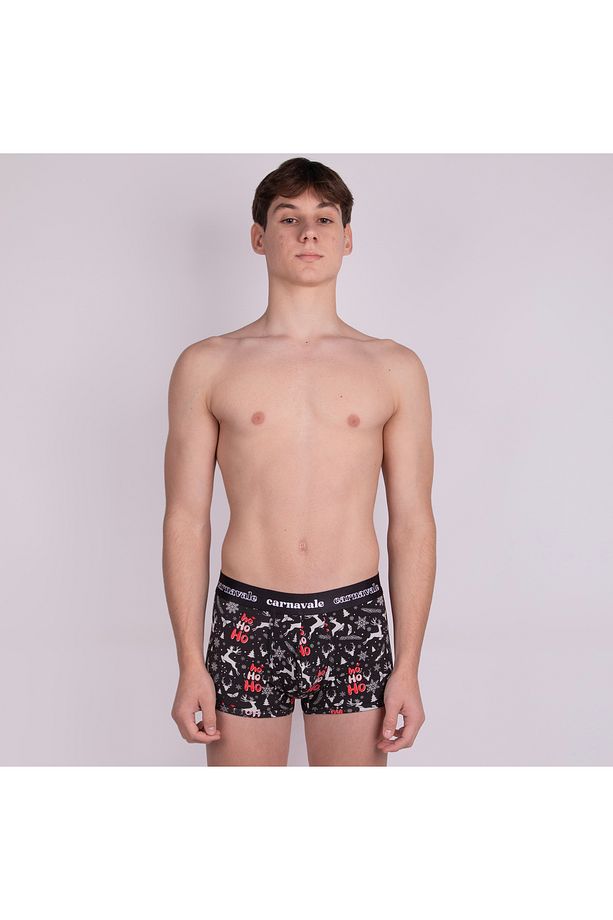 Carnavale Yılbaşı Desenli Siyah Erkek Boxer - 5