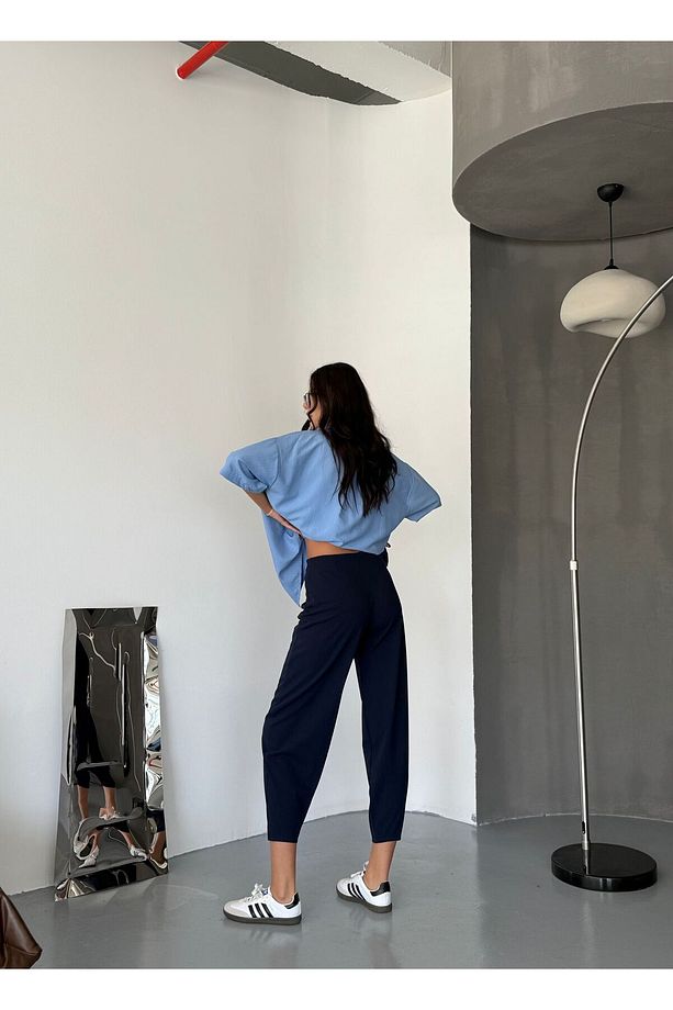 Scuba Krep Kumaş Şalvar Model Balon Pantolon - 8