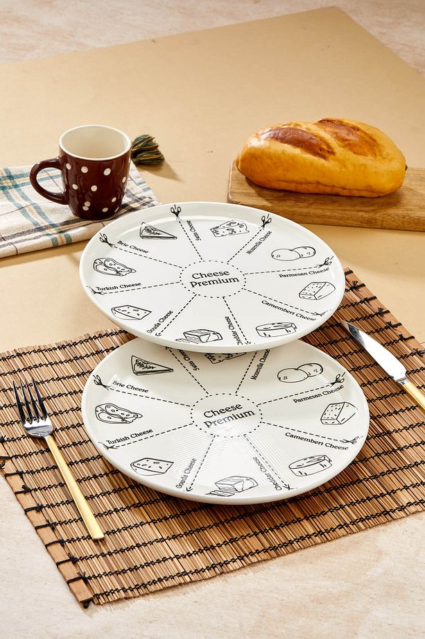2 Adet Özel Tasarım Peynir Sunum Tabağı 26 cm - 3