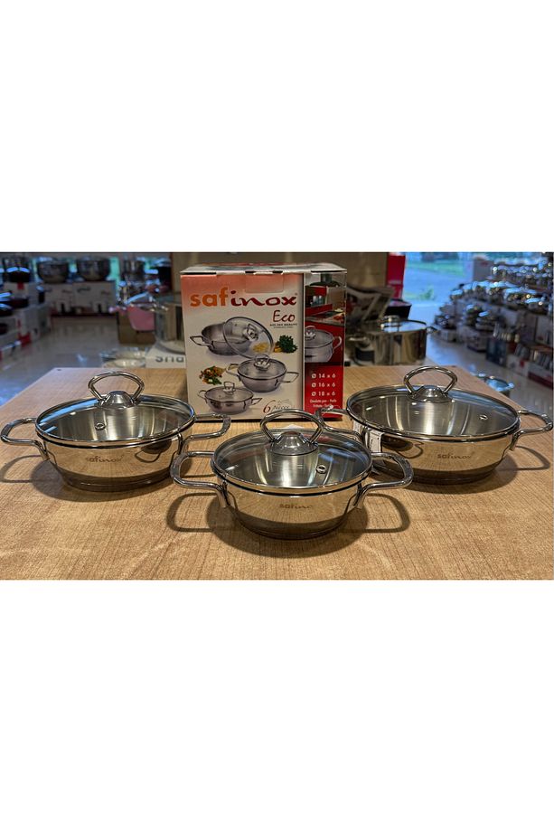 Eco 6 Parça Tel Kulplu Çelik Omlet Sahan Seti 14-16-18 Cm - 2