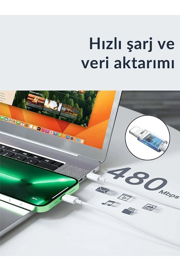Iphone Hızlı Şarj Aleti 8 X Xs Xr 11 12 13 14  Pro Max Mini Plus Cihazları Adaptör Type C Kablosu - 5