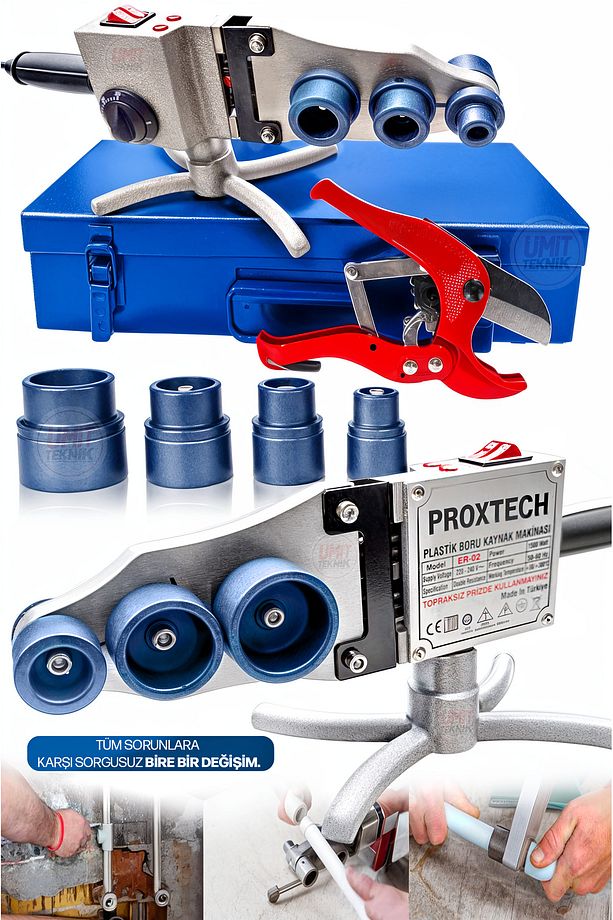 Metal Gövde 1500W Yüksek Kalite Çift Residans Ayarlı Pprc Plastik Boru Kaynak Makinesi Makaslı Set - 2