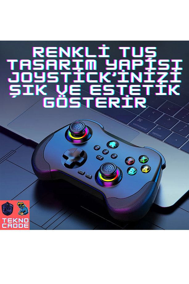 Z01 PC/IOS/PS4/PS3/Switch/ANDROID Telefon Tablet Titreşimli RGB Bluetooth Joystick Gamepad - 8