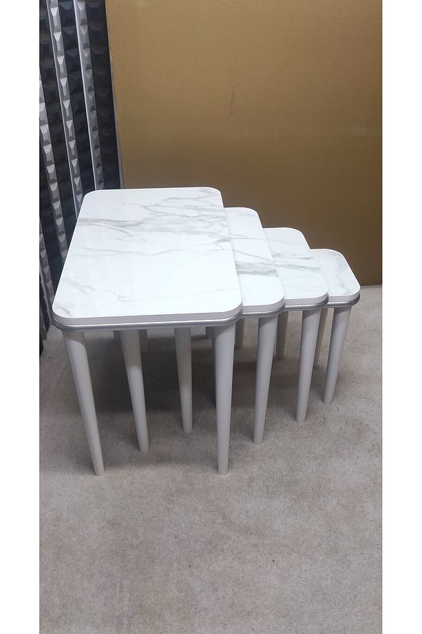 Hilal 4 lü ahşap mdf zigon sehpa takımı, mdf zigon sehpa takımı, moder ahşap sehpa - 5
