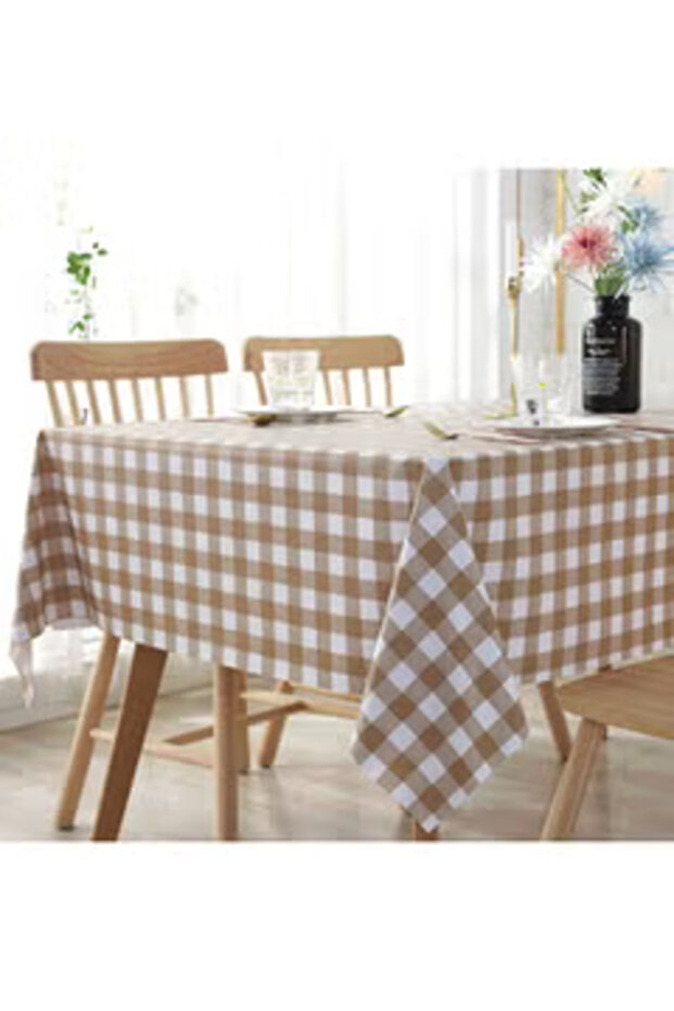 Checkerd Pattern Waterproof Table Cloth - 1