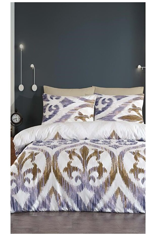 4 Seasons Double Quilted Duvet Cover Set - Arya Blue