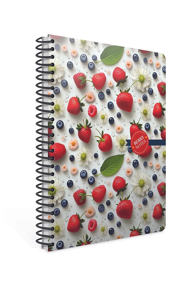 Berry Notes Spiralli Sert Kapak Defter Yemek Tarifi Konsept Defter 17x24mm 120 Yaprak Kareli-1 Adet - 1