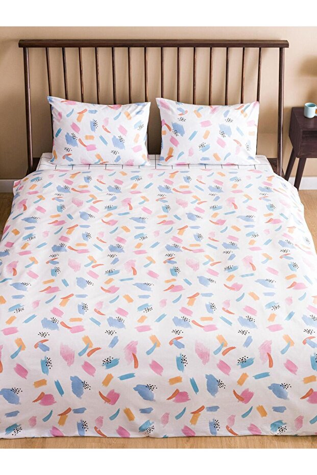 LCW HOME Çift Kişilik Desenli Ranforce Nevresim Takımı - 2