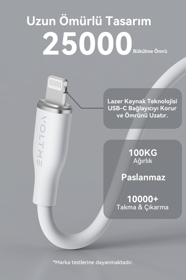 C2098 Powerlink Moss 60w Type-c To Lightning Şarj Kablosu 1.2m 3a- Beyaz - 5