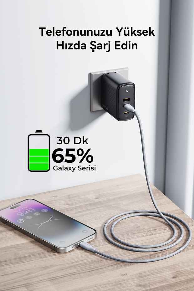 C2086 Powerlink Rugg 60w Type-c To Lightning Şarj Kablosu 2m 3a- Gri - 5