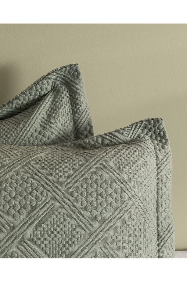 Triangle King Size %100 Pamuk Yatak Örtüsü - Haki - 5