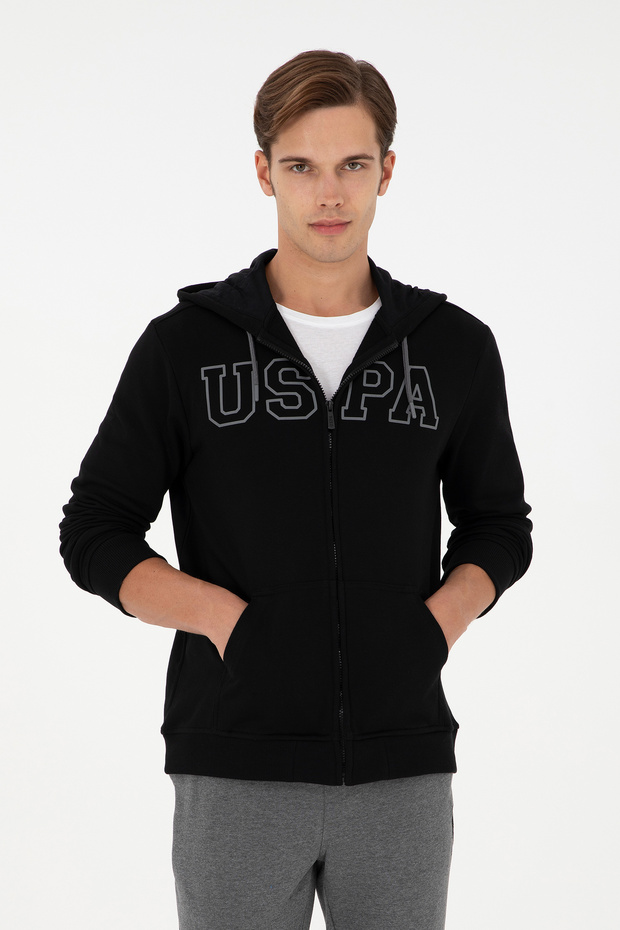 Men's Black Knitted Cardigan 50295172 -Vr046