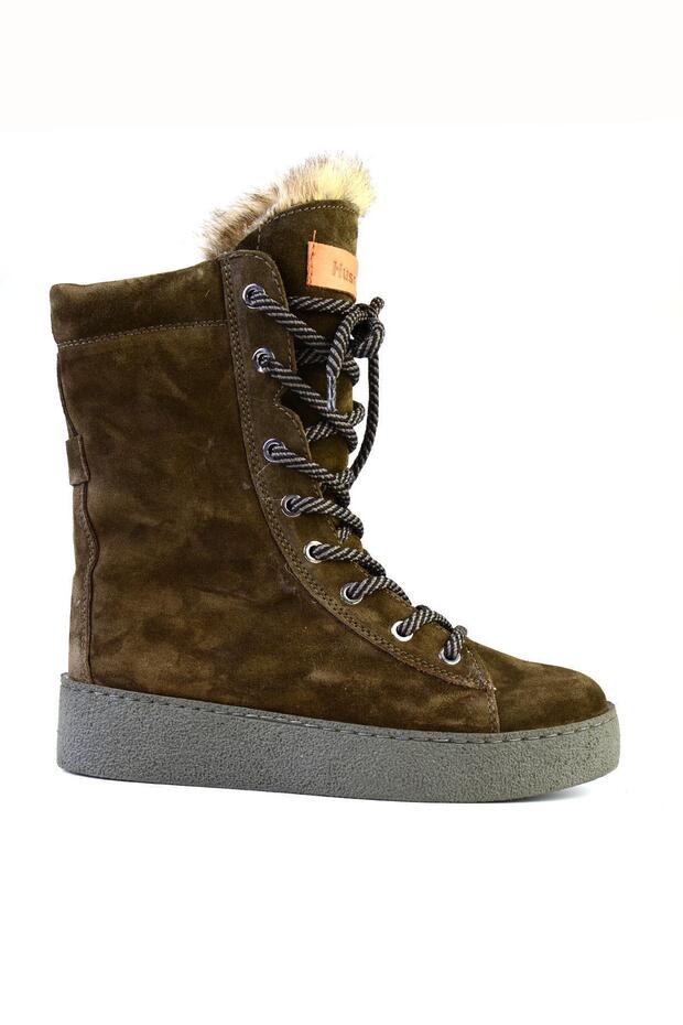 Olive Hakiki Deri Kadın Bot & Bootie G0897180102 - 3