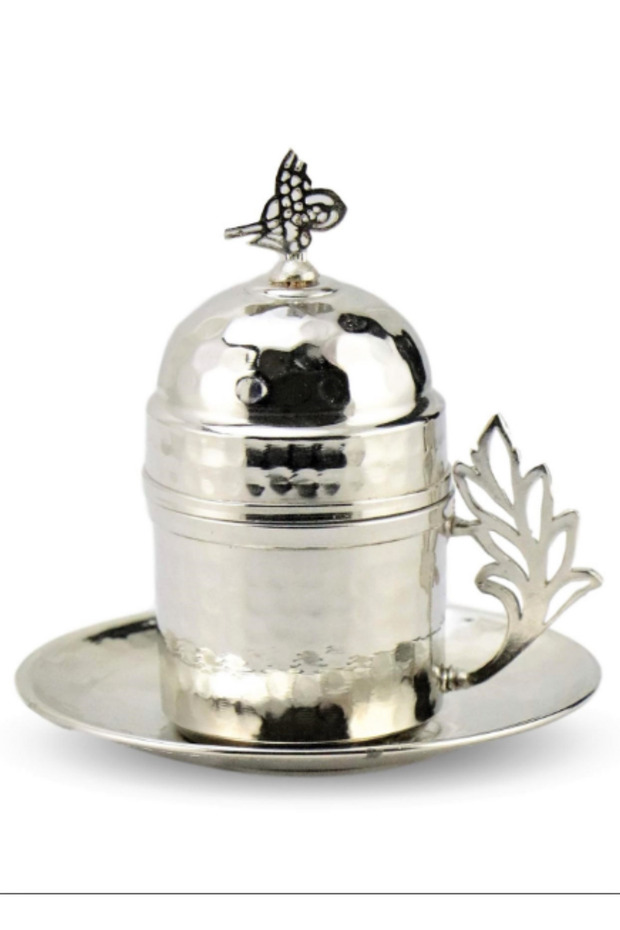 2 Fincanlı Dövme Bakır Kahve Takımı - 3