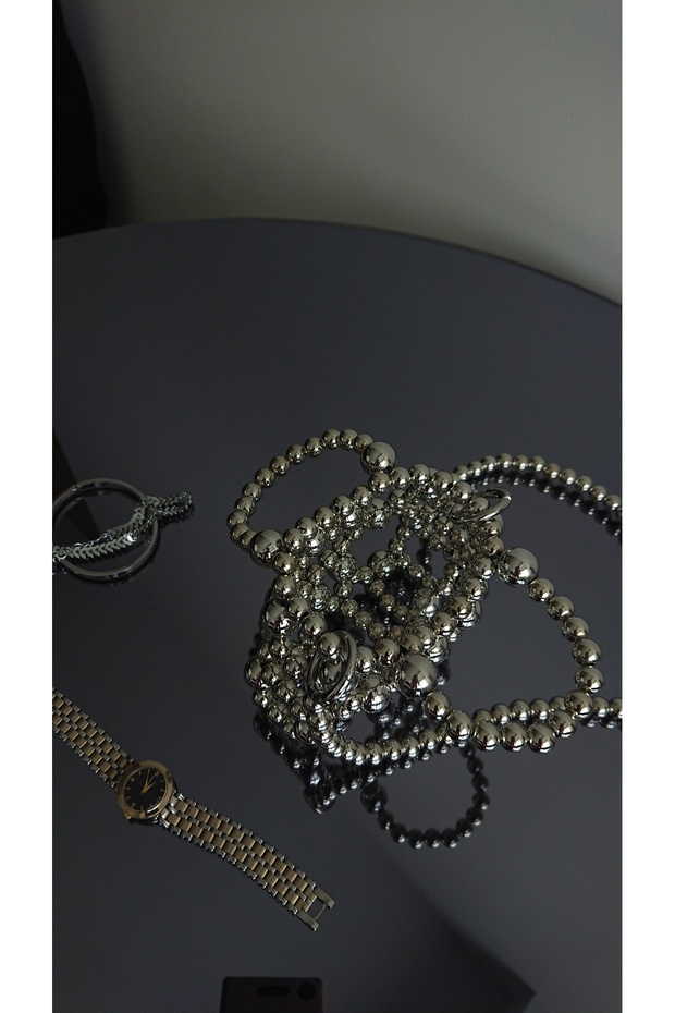 Gümüş inci file çanta - 2