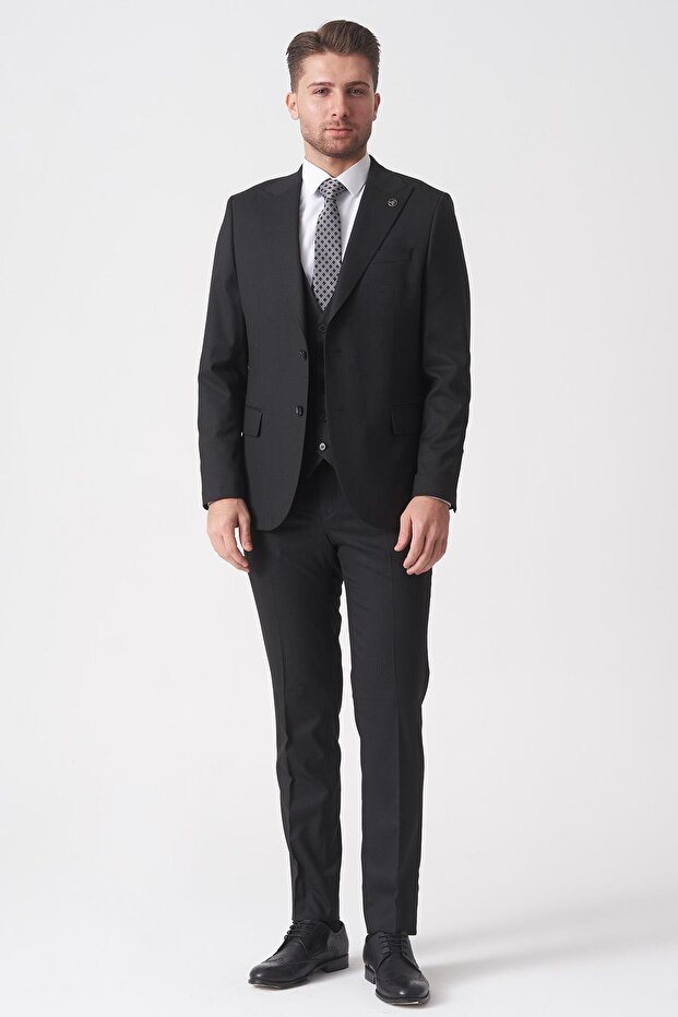 São Paulo TY2484 Slim Fit ليكرا سترة 6 بدلة قطرة منقوشة