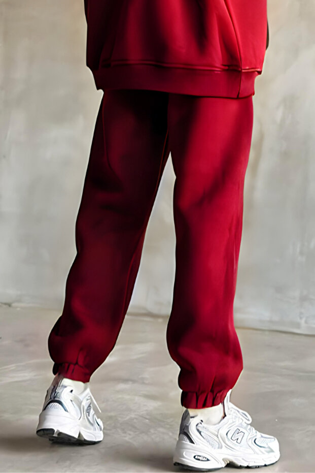 بنطال رياضي سميك - نسائي، مقاس فضفاض، مرن