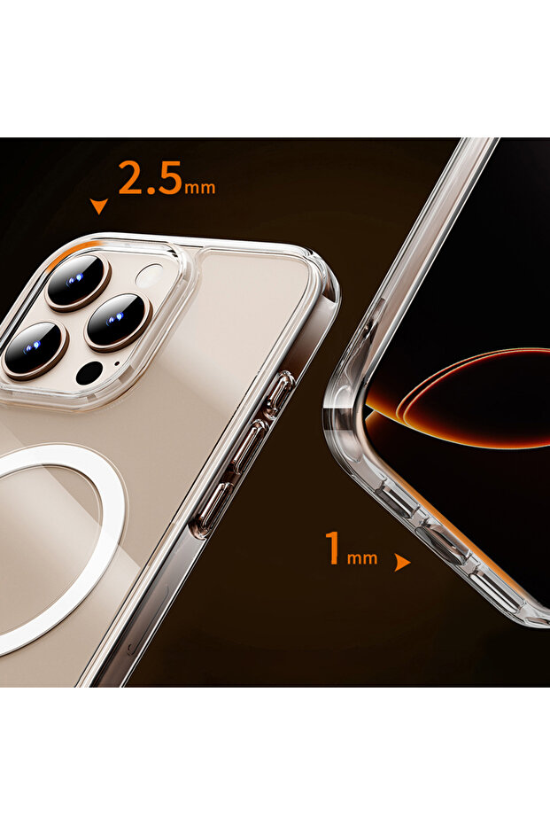 iPhone 16 Uyumlu Kılıf Magsafe Şarj Özellikli Wiwu MCC-102 Magnetic Crystal Sert PC Kapak Şeffaf - 3