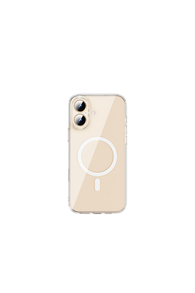 iPhone 16 Uyumlu Kılıf Magsafe Şarj Özellikli Wiwu MCC-102 Magnetic Crystal Sert PC Kapak Şeffaf - 4