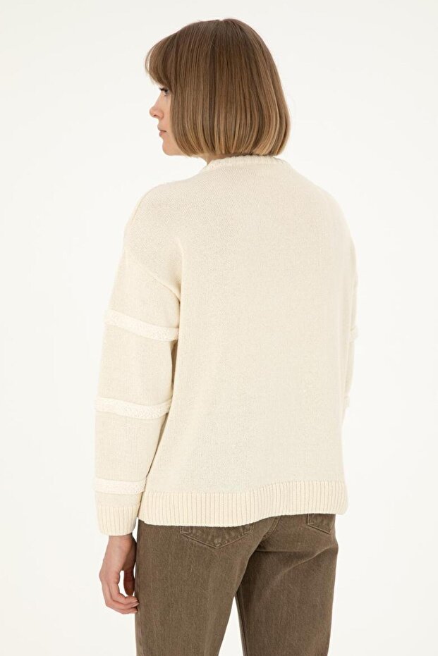 Bisiklet Yaka Yumuşak Doku Şık Kadın Kazak - 5