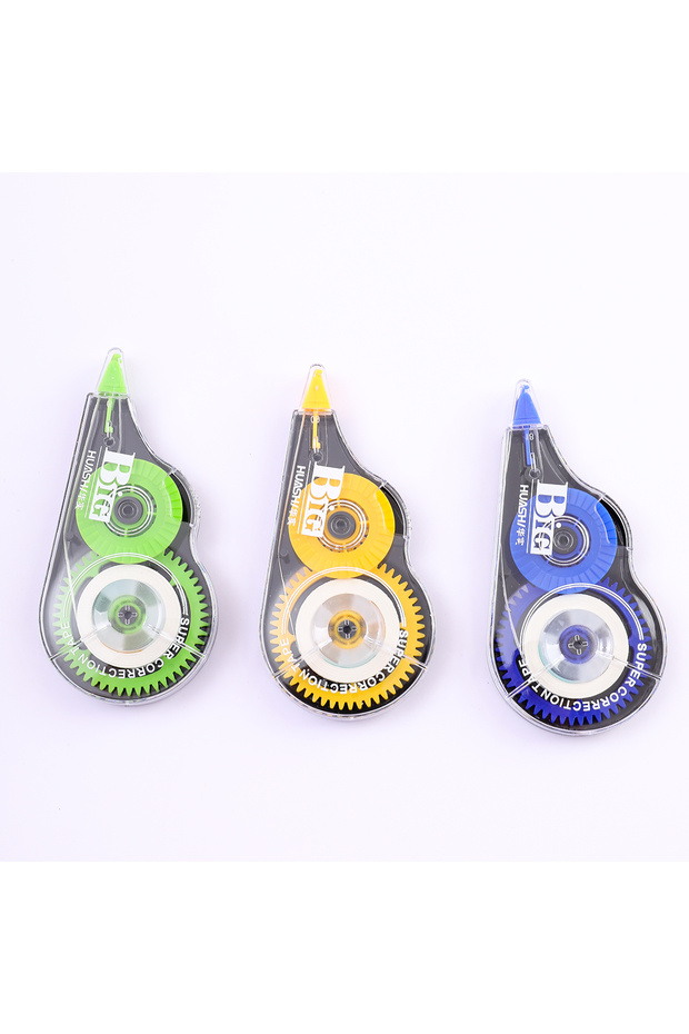 Tape 90319 3pcs Correction Tape, White Mistake Out, Film-Based Tape, Transparent Dispenser 1/5 Inch