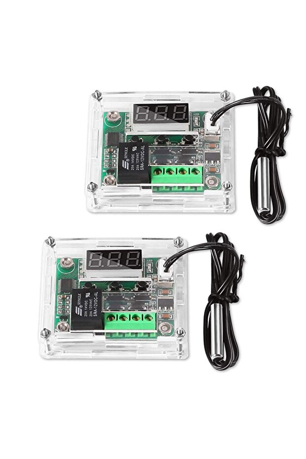 مجموعتان من 2/4 قطع وحدة التحكم في درجة الحرارة مع علبة XH W1209 وحدة ترموستات رقمية بشاشة LED