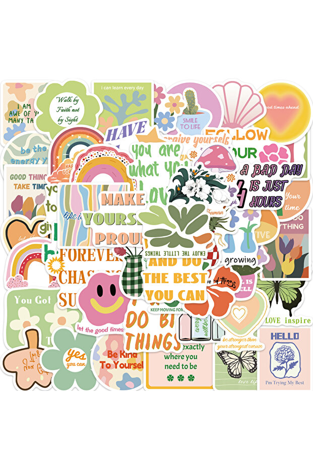 50pcs 50pcs Preppy Aesthetic Stickers Danish Pastel Aesthetic Graffiti Stickers Luggage Skateboard L