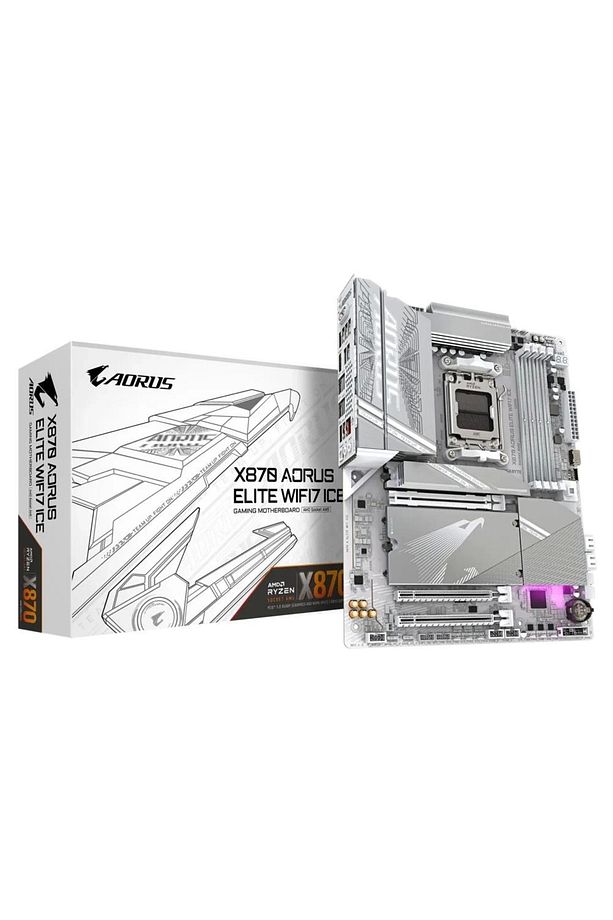 X870 Aorus Elıte Ice Wifi 7 Ddr5 8000mhz (OC) Rgb M.2 Am5 Atx Anakart - 1