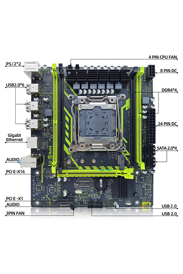 مجموعة اللوحة الأم + وحدة المعالجة المركزية X99-8D4 مع وحدة المعالجة المركزية LGA2011-3 Xeon E5 2650 V4 DDR4 16GB (1*16G - 5