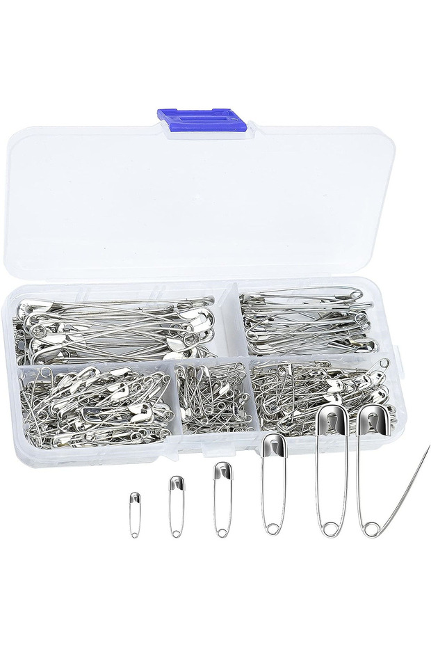 as the picture 260Pcs Safety Pins Assorted Size Large Safety Pins and Small Safety Pins for Clothes