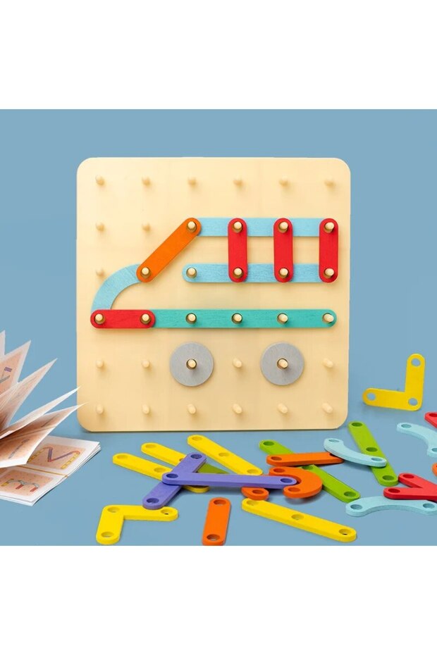 1 Set Montessori Variable Shape Matching Column Creative Building Blocks Early Education Toy - 4