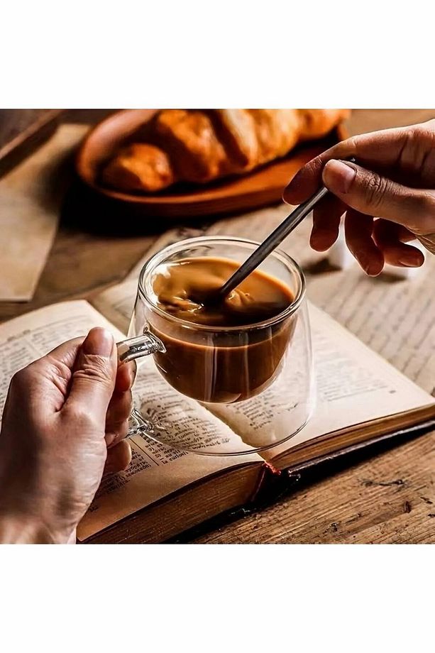 Goya 2 Adet Çift Yalıtımlı Sıcaklığı Koruma Özellikli Çift Cidarlı Kahve Espresso Bardak Kupa - 2