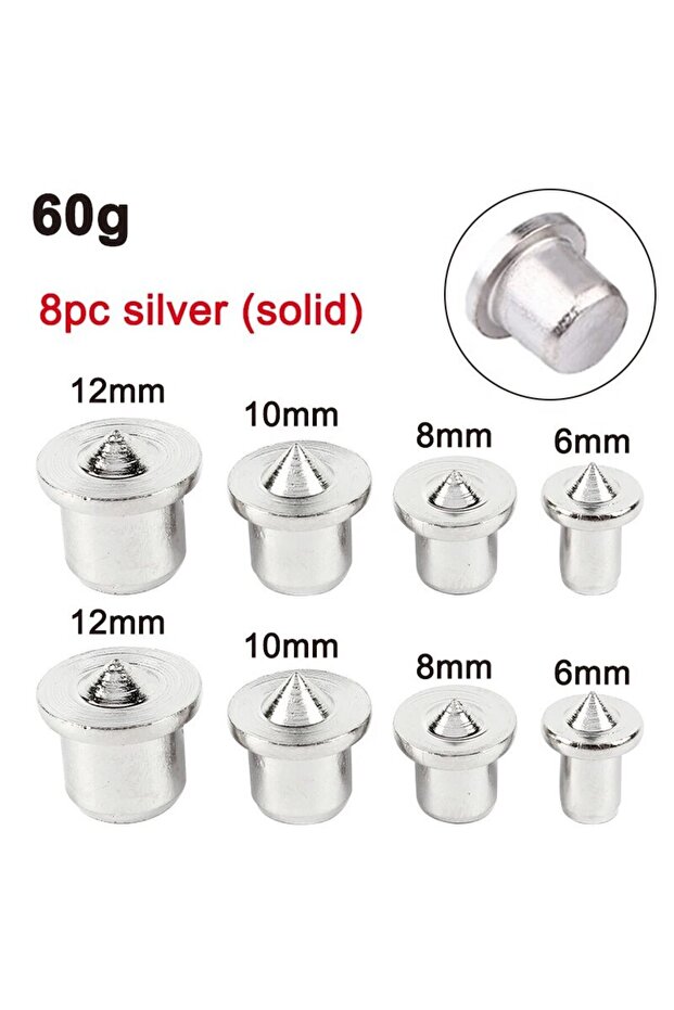 8pc silver set 8pc Panel Furniture Positioning Woodworking round Wooden Tenon Black Top DIY Silver L