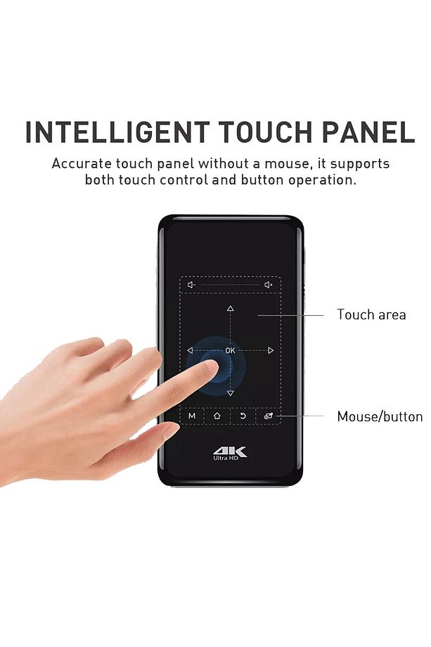 4K Mini Taşınabilir Projeksiyon Android Bluetooth HDMI Hafıza Kartı ve Tripod Hediyeli Projektör - 6