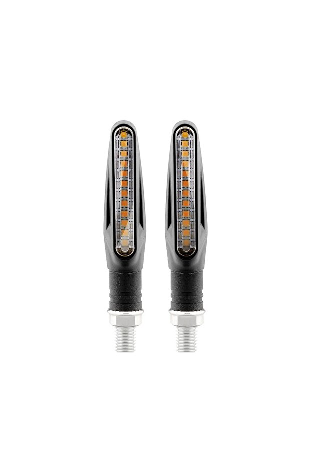 قطعتان من مصابيح إشارة الانعطاف LED للدراجات النارية، مؤشر وامض متدفق باللون العنبر العالمي للدراجة النارية