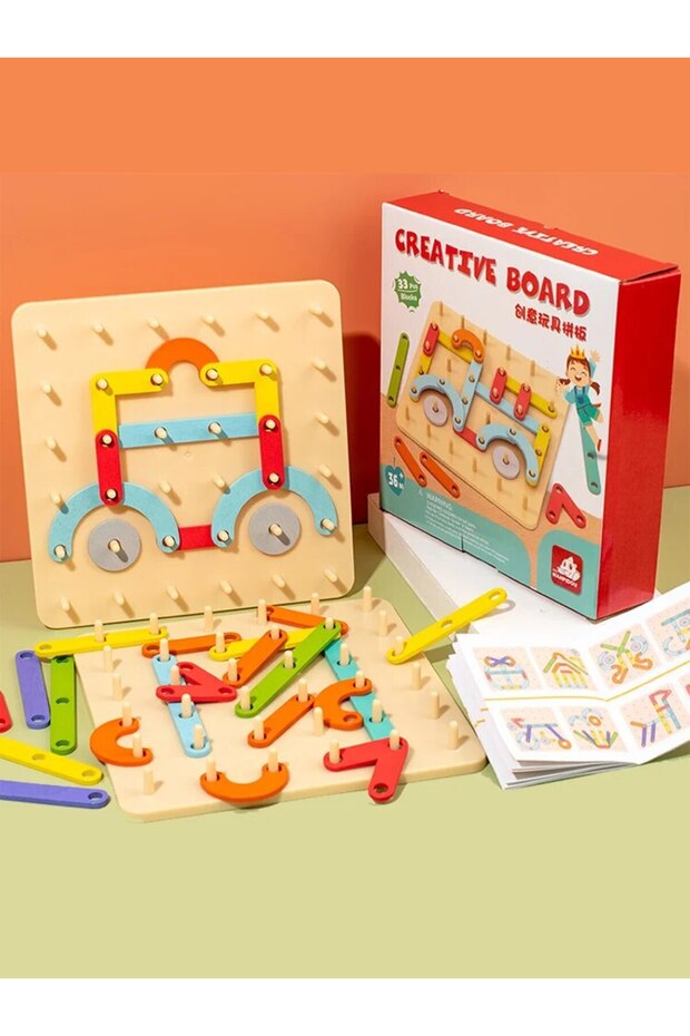 1 Set Montessori Variable Shape Matching Column Creative Building Blocks Early Education Toy - 8
