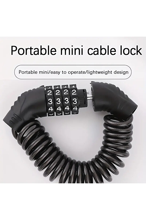 1pc Bicycle Lock Wire Rope Chain Lock Combination Lock Mountain Bike Motorcycle Anti-theft Passwo...