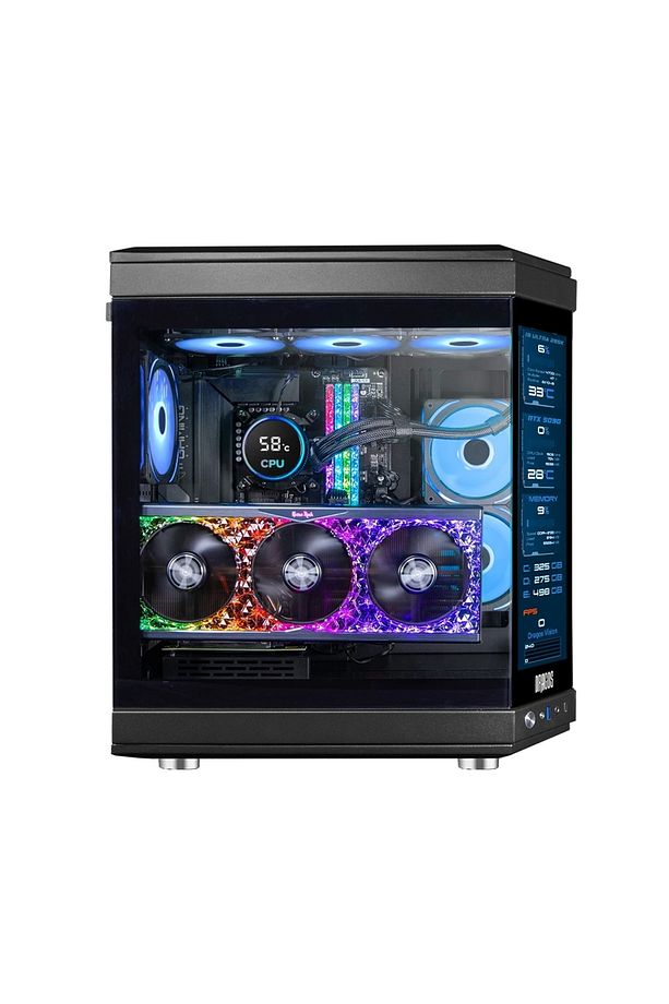North Evo Vision Lcd Ekran 7x Argb Fan Type C Atx Mid Tower Panoramik Temperli Cam Gaming Siy - 3