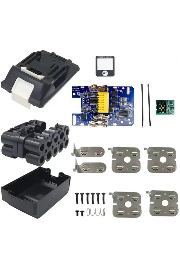 علبة بطارية ليثيوم أيون BL1830 لوحة دائرة حماية الشحن PCB صندوق مؤشر LED الرقمي