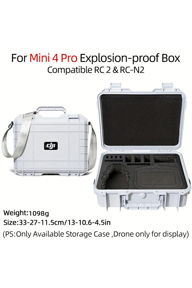 White For DJI Mini 3/4Pro Case Mini 4 Pro Explosion Proof Case Mini 4 Pro Bag Portable Waterproof Bo