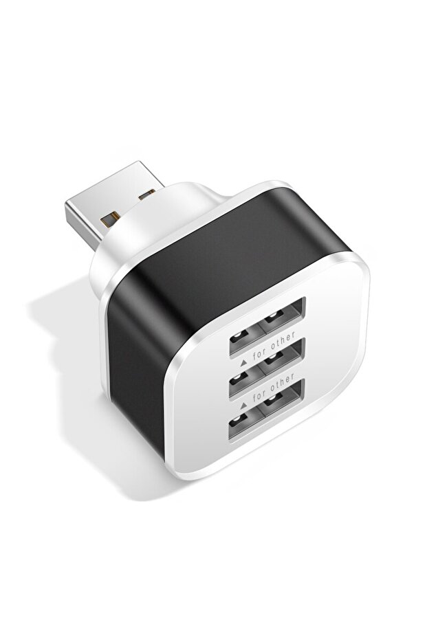 محول USB أسود بثلاثة منافذ USB 3 في 1 2.0 متعدد الواجهات USB وموسع الوصول إلى الإلكترونيات التلقائية