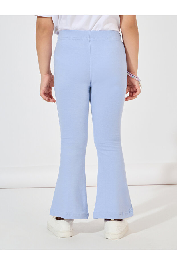 بنطال ضيق سادة واسع مع حافة مقسمة - 4